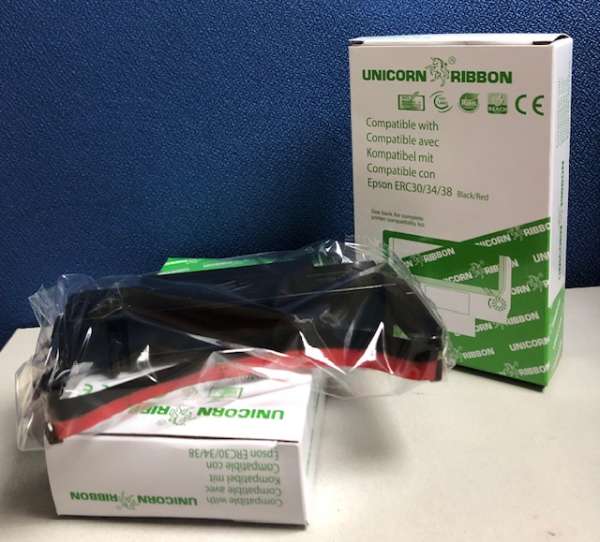 代用裝 Epson ERC30/38 紅/黑色帶 (Unicon) Epson ERC30/38 Printer Ribbon (B/R) Compatible)Unicorn 