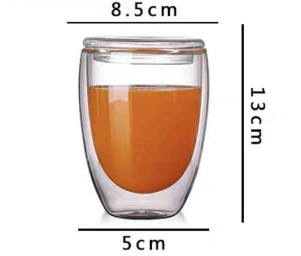 耐熱雙層隔熱玻璃杯(包過濾胆)（中號）Double layer heat resistance  glass with filter (M)