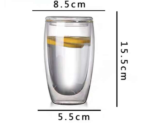 耐熱雙層隔熱玻璃杯(包過濾胆）（大號）Double layer heat resistance glass with filter (L)