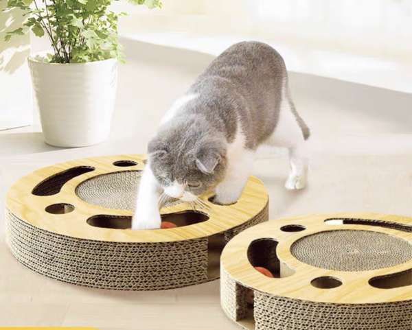 耐磨貓咪抓板找波波玩具盒 Durable Cat Scratcher  and ball labyrinth Box