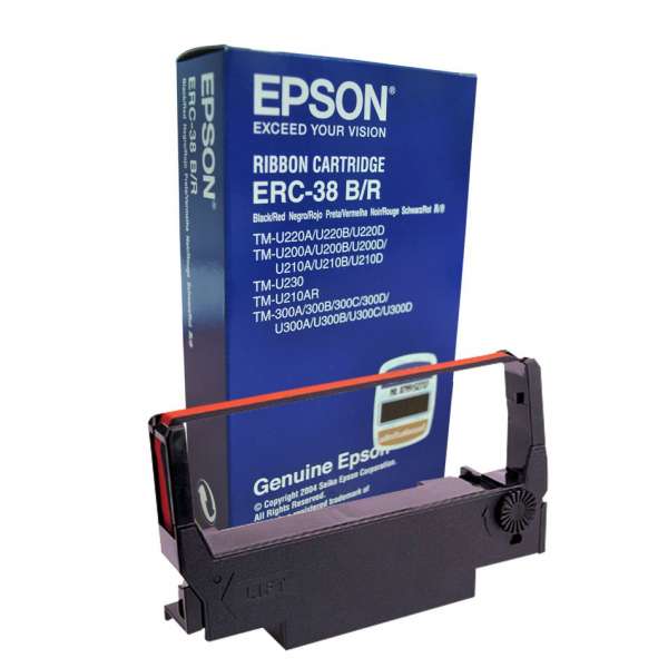 原裝藍盒Epson ERC30/38 紅/黑色帶 　Epson ERC Ribbon (Original) (B/R) 